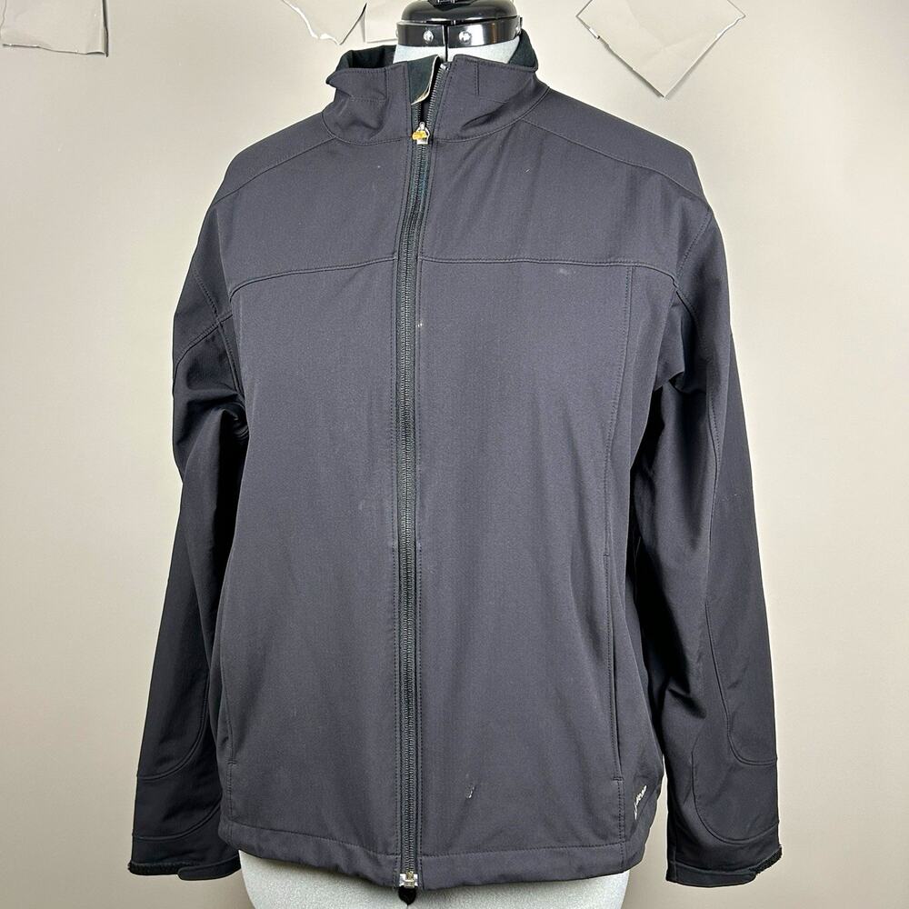 L.L.Bean Men’s L Regular Black Full Zip Softshell Jacket Nylon Shell Outdoor